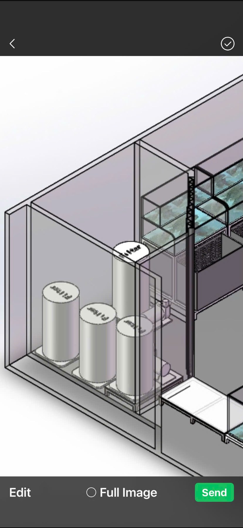 Bản vẽ chi tiết khu lọc cho bể hải sản sống